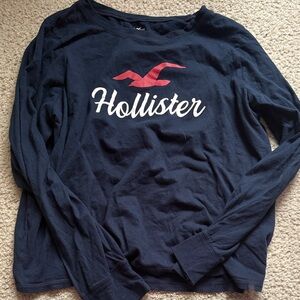 Hollister Dark Blue Long Sleeve with Red Logo